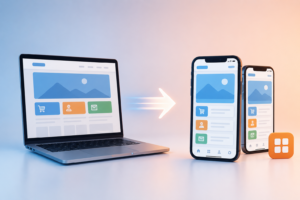 emularea versiunii mobile a unui website într-o aplicație iOS sau Android