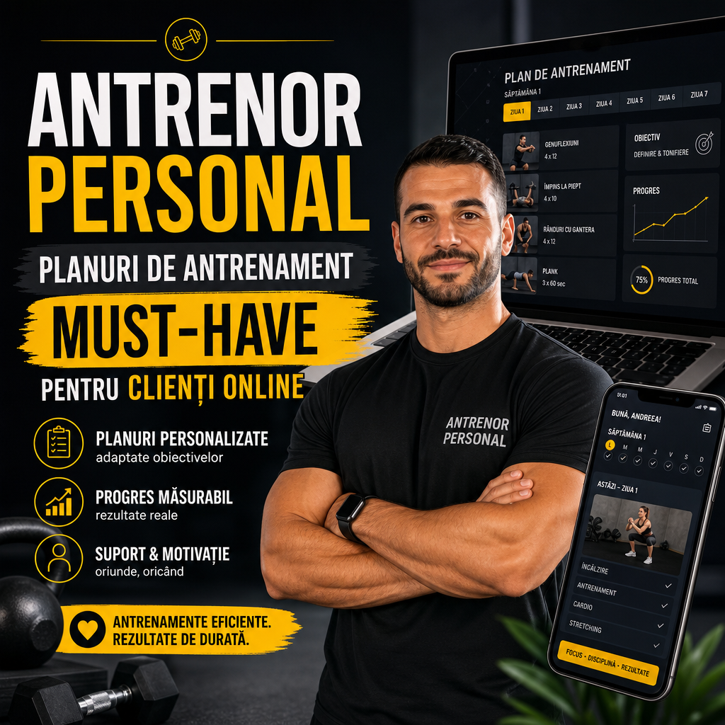 Illustration of Antrenor Personal: Planuri de Antrenament Must-Have pentru Clienți Online