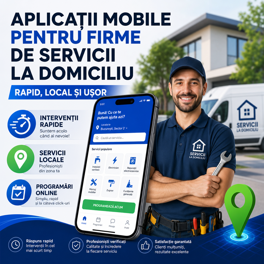 intervenții rapide illustration for Aplicații Mobile pentru Firme de Servicii la Domiciliu: Rapid, Local și Ușor