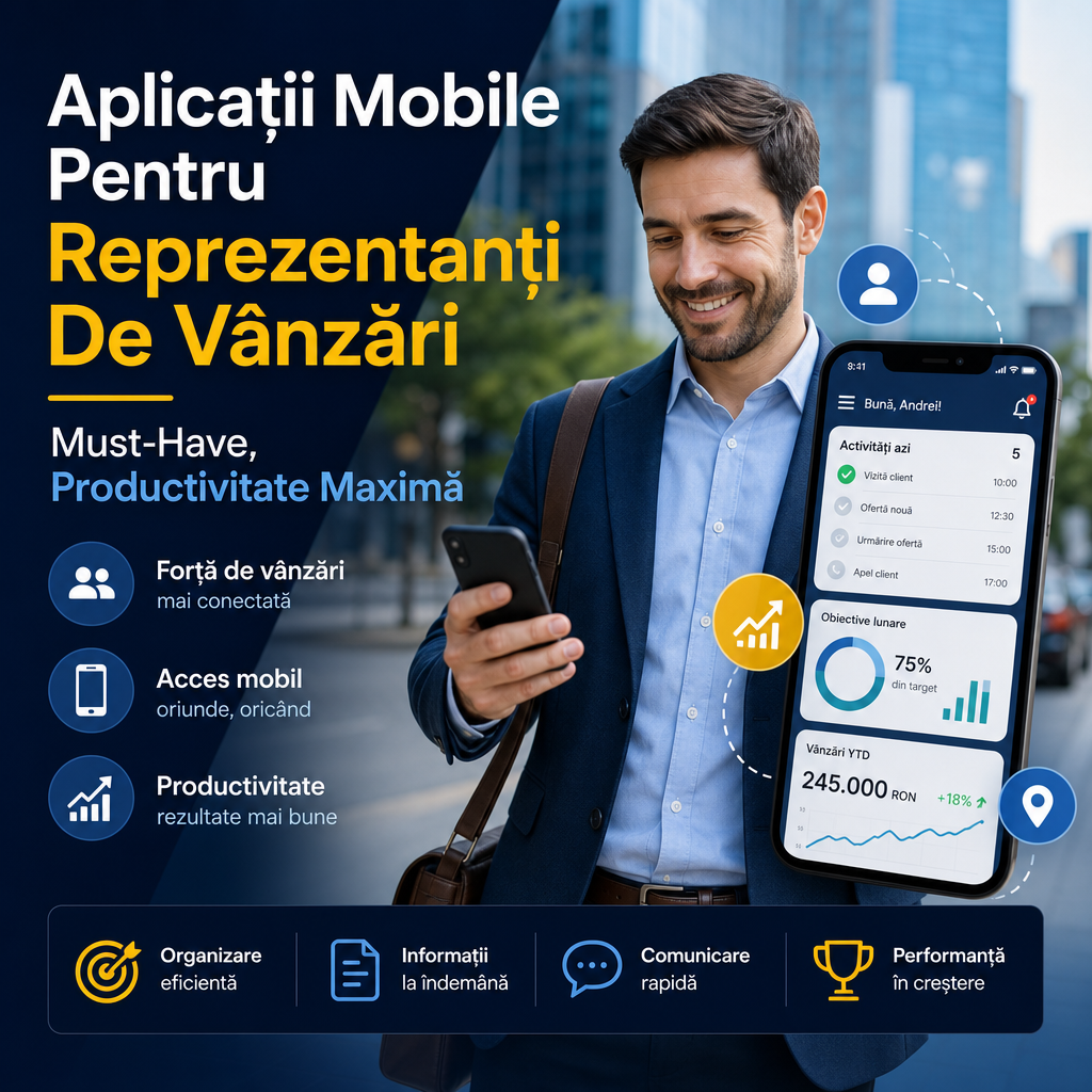 forță de vânzări illustration for Aplicații Mobile Pentru Reprezentanți De Vânzări: Must-Have, Productivitate Maximă