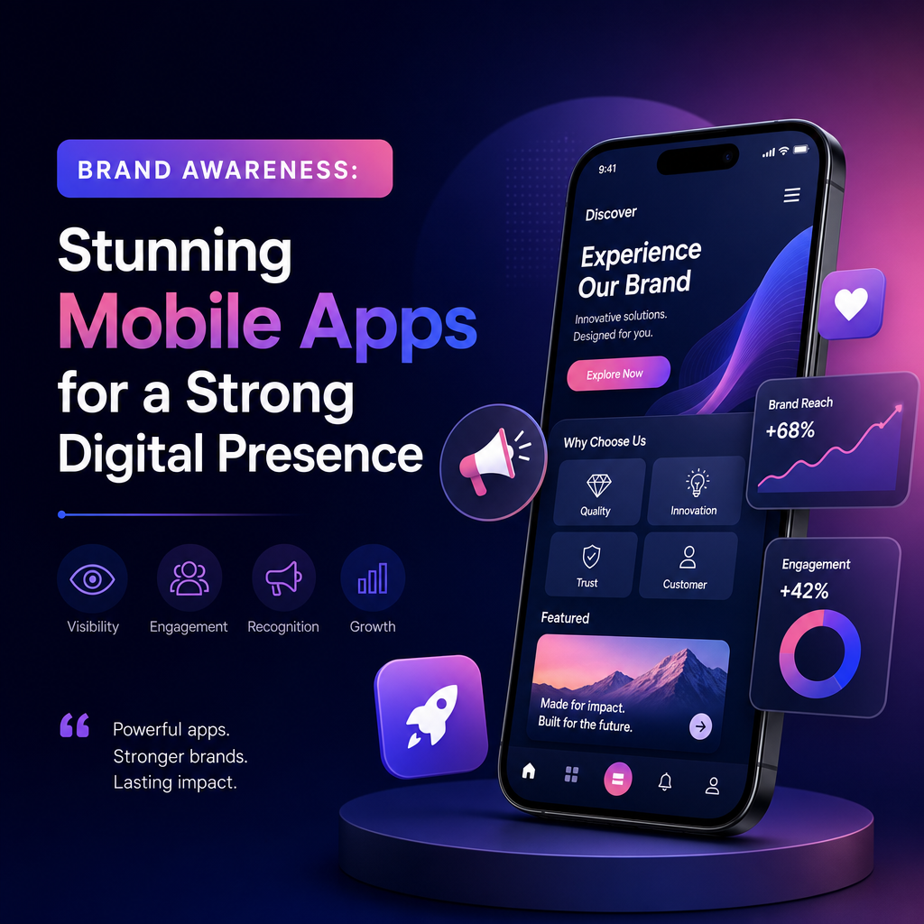 imagine profesională illustration for Brand Awareness: Stunning Mobile Apps for a Strong Digital Presence
