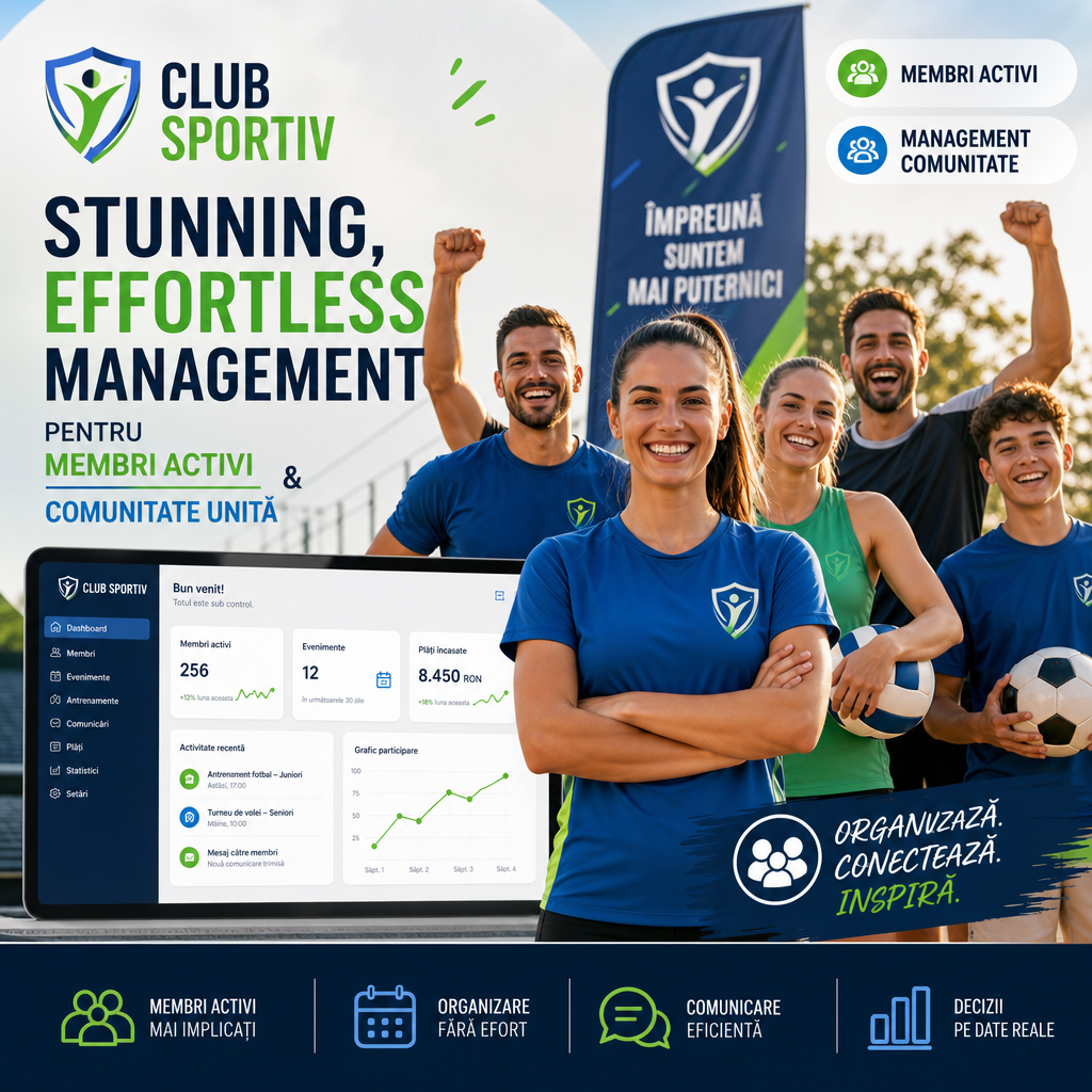 Illustration of Club Sportiv: Stunning, Effortless Management for Active Members and Community