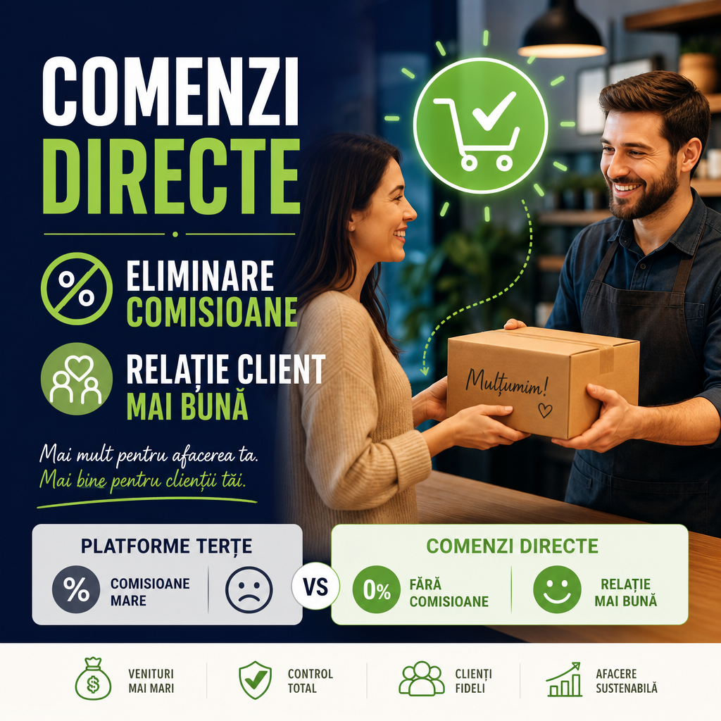 Illustration of Comenzi Directe: Eliminare Comisioane și Relație Client Mai Bună