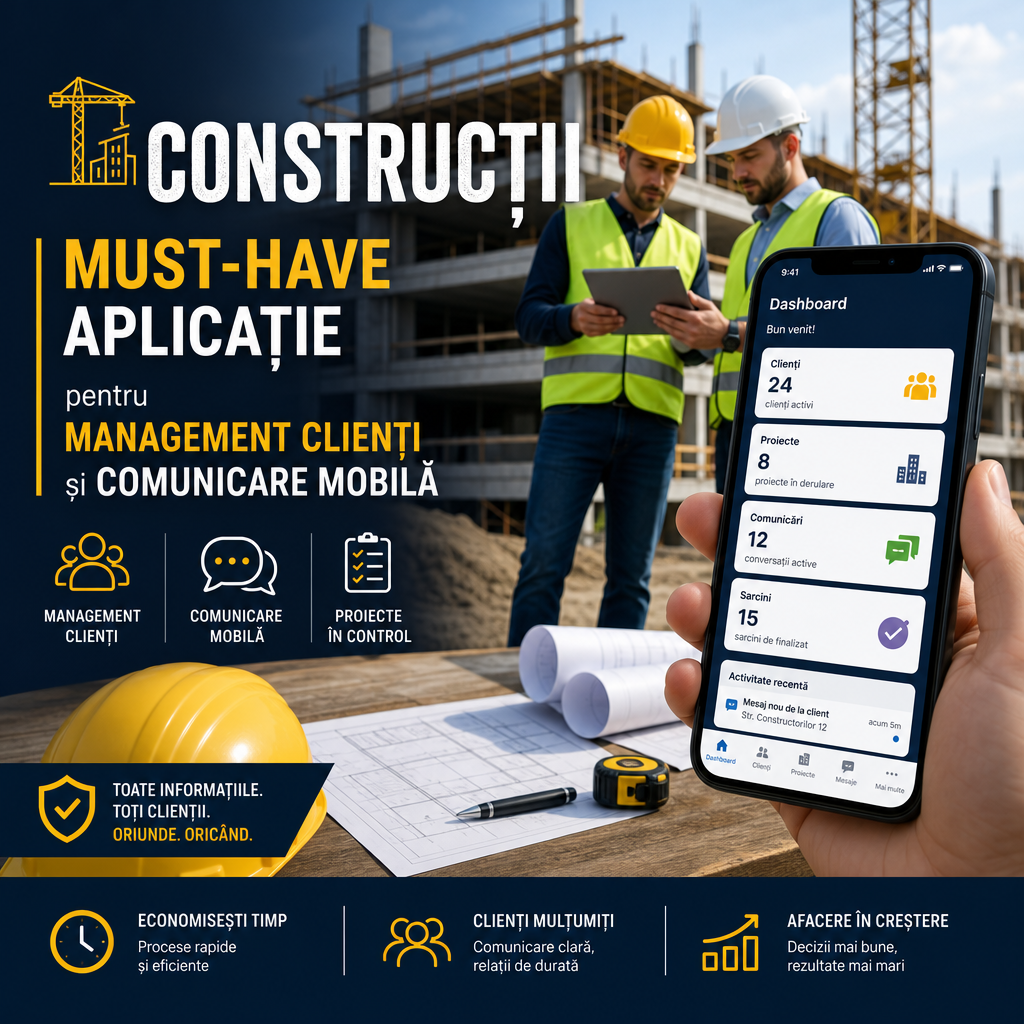 Illustration of Construcții: Must-Have Aplicație pentru Management Clienți și Comunicare Mobilă