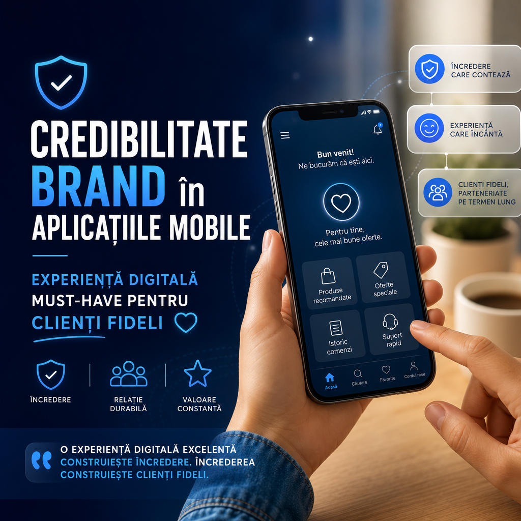 Illustration of Credibilitate Brand în Aplicațiile Mobile: Experiență Digitală Must-Have pentru Clienți Fideli