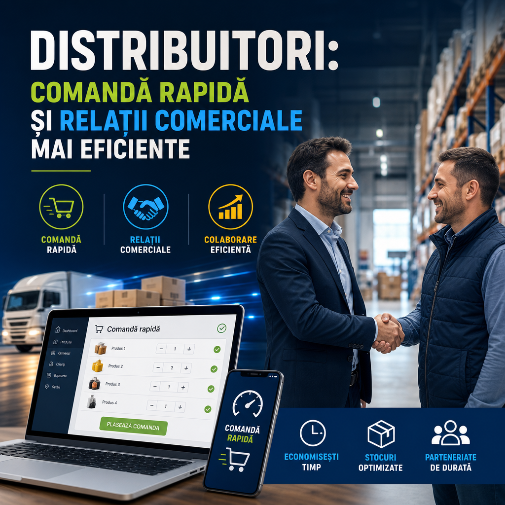 Illustration of Distribuitori: Comandă Rapidă și Relații Comerciale Mai Eficiente