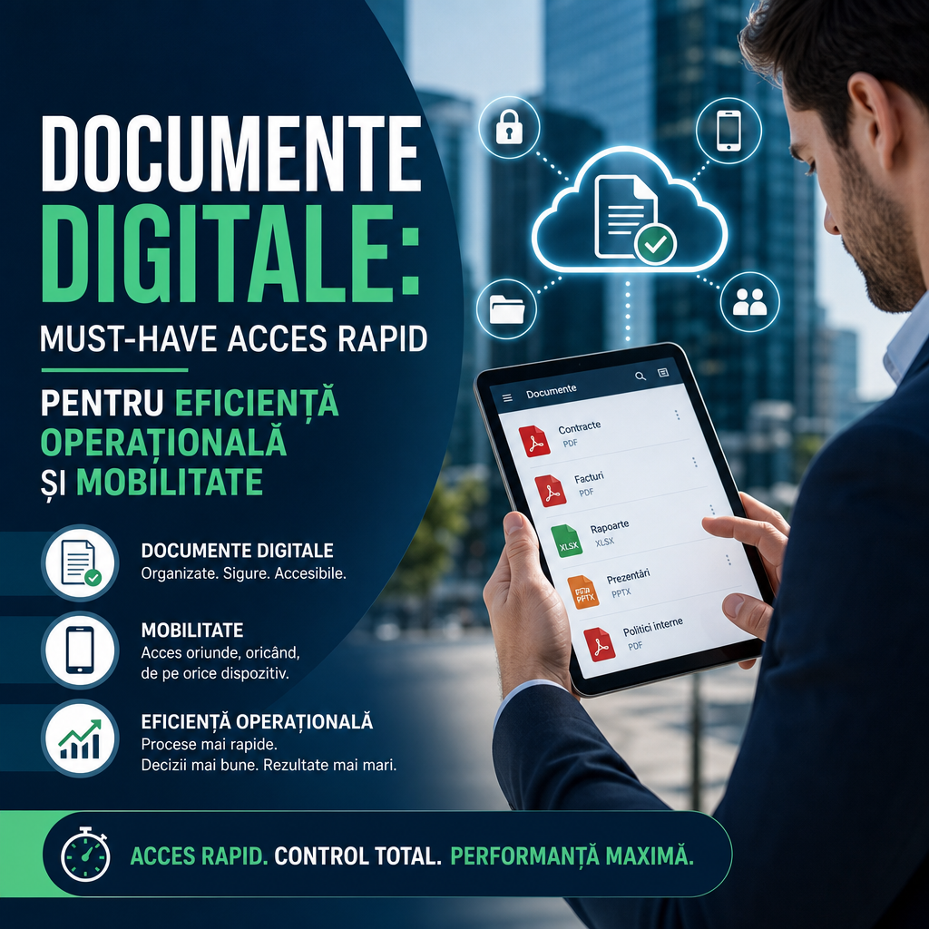 Illustration of Documente Digitale: Must-Have Acces Rapid Pentru Eficiență Operațională și Mobilitate