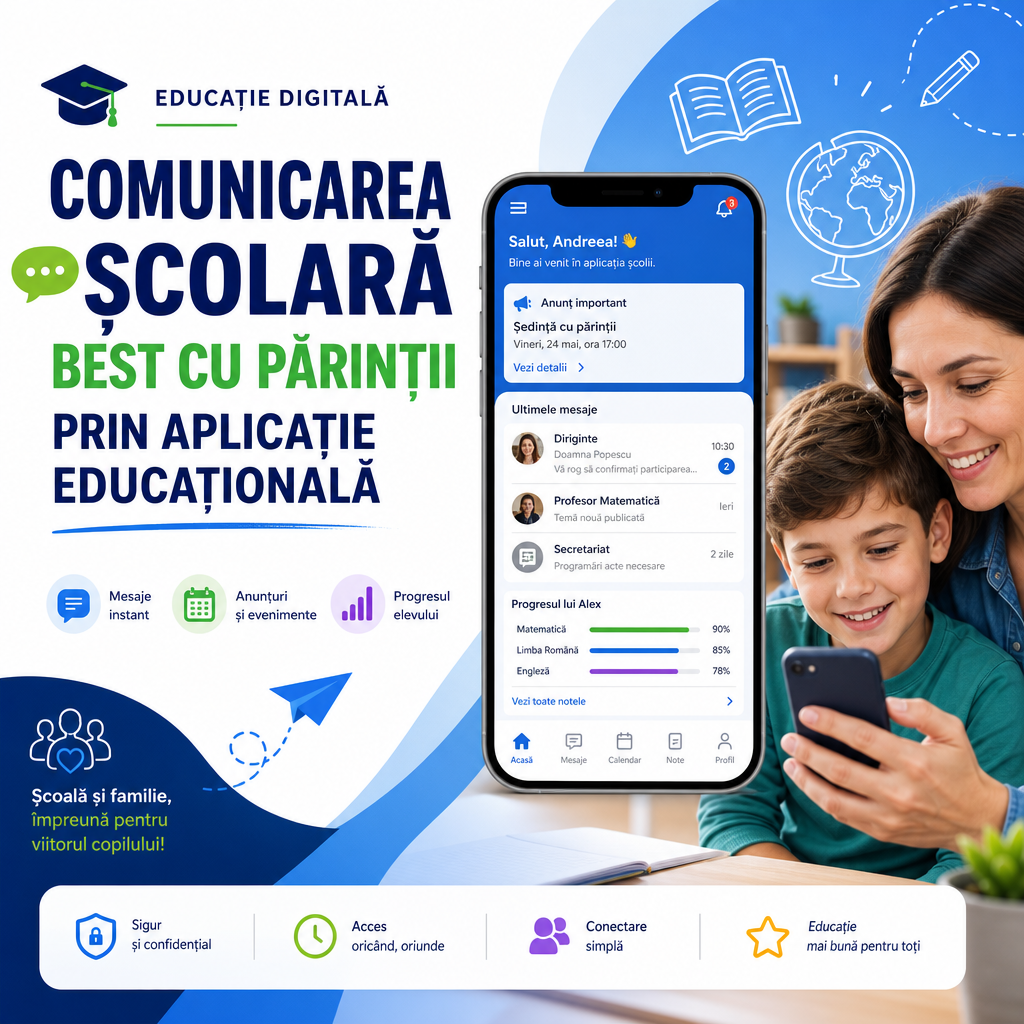 Illustration of Educație Digitală: Comunicarea Școlară Best Cu Părinții Prin Aplicație Educațională