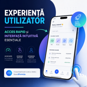Illustration of Experiență Utilizator: Acces Rapid și Interfață Intuitivă Esențiale
