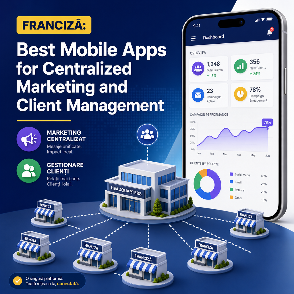Illustration of Franciză: Best Mobile Apps for Centralized Marketing and Client Management
