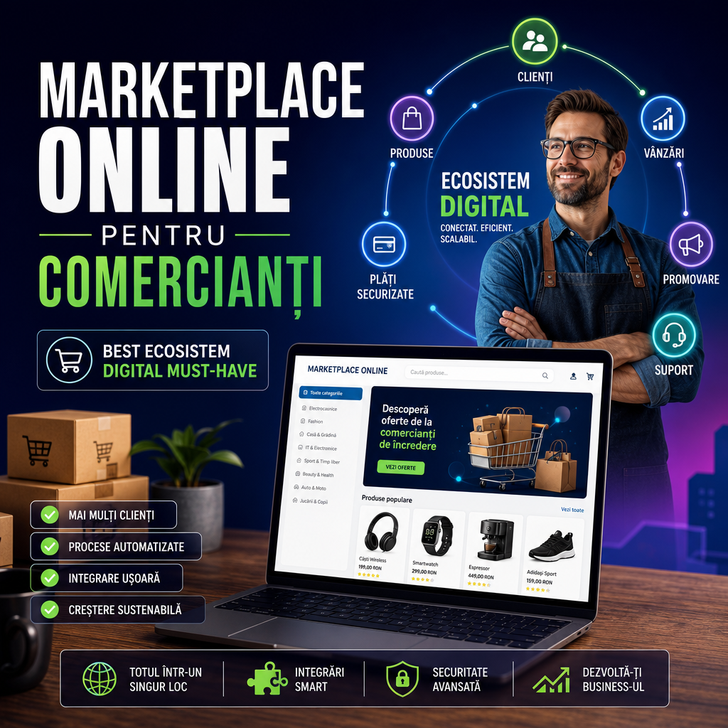 Illustration of Marketplace Online pentru Comercianți: Best Ecosistem Digital Must-Have