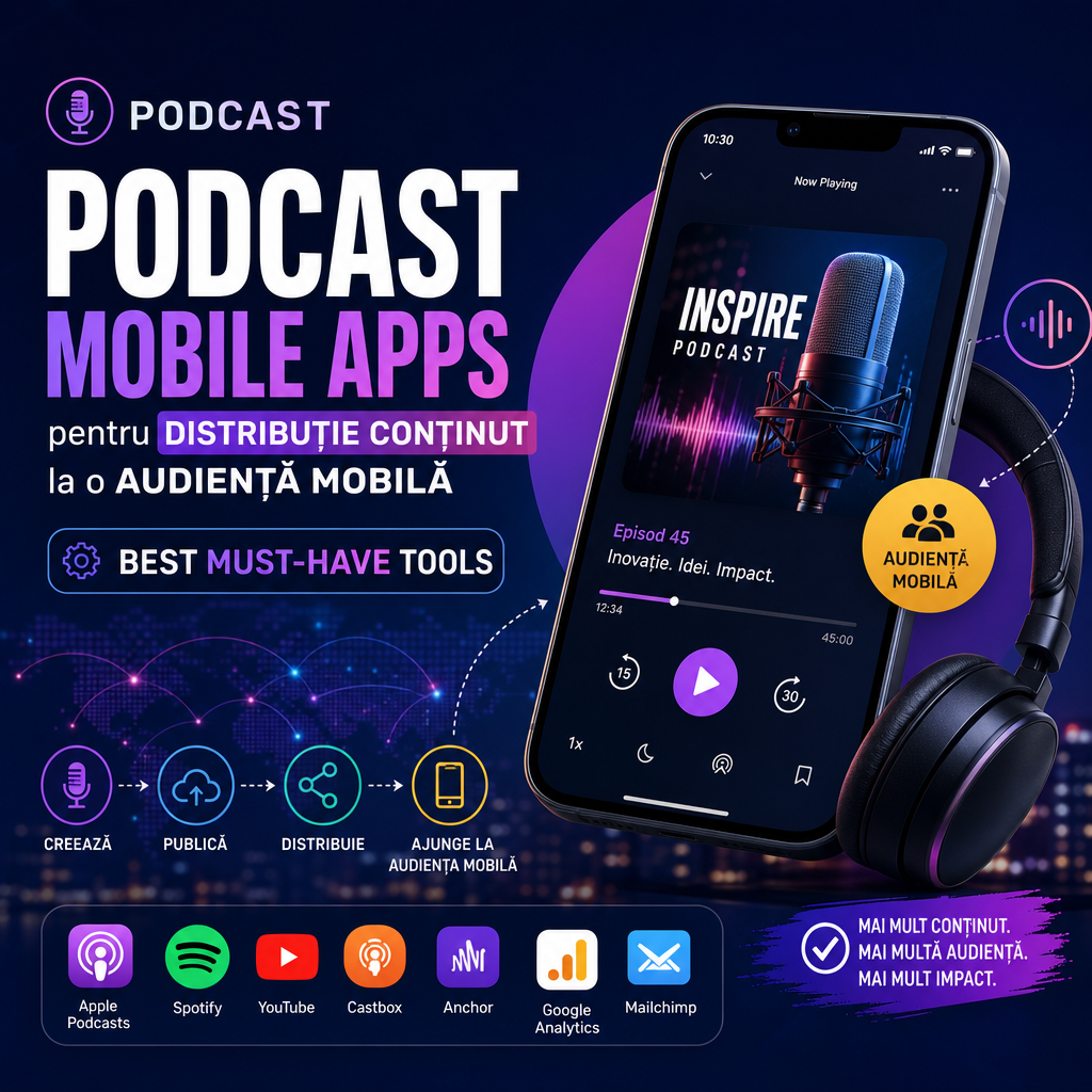 Illustration of Podcast Mobile Apps for Content Distribution to a Mobile Audience: Best Must-Have Tools