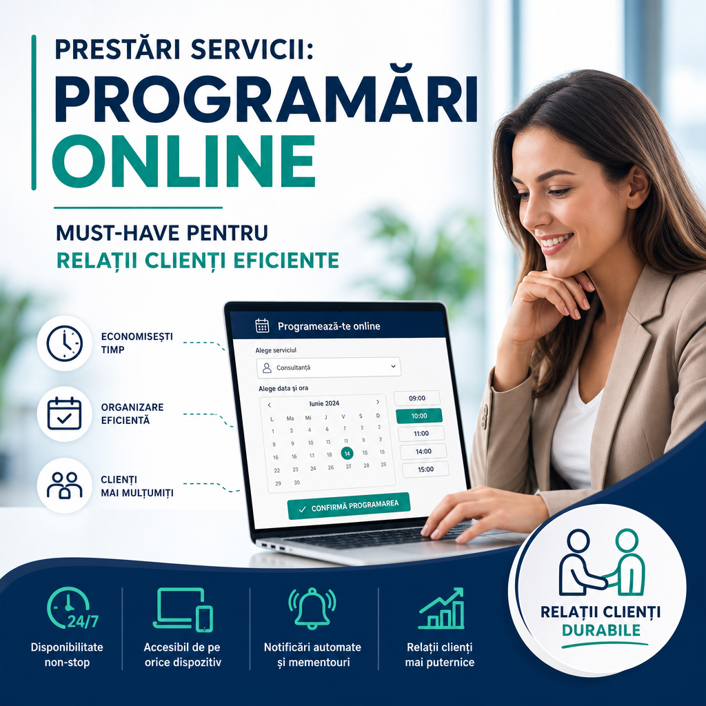 Illustration of Prestări Servicii: Programări Online Must-Have pentru Relații Clienți Eficiente