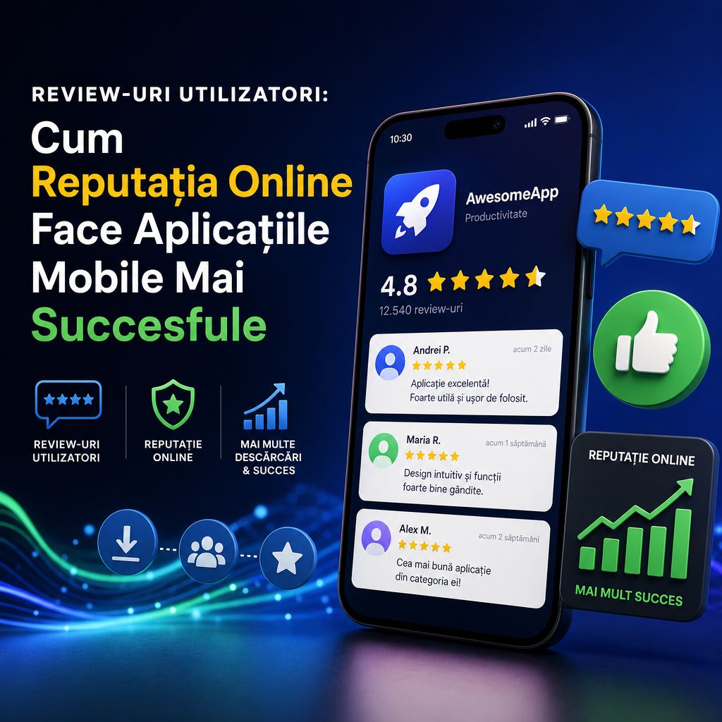 Illustration of Review-uri Utilizatori: Cum Reputația Online Face Aplicațiile Mobile Mai Succesfule