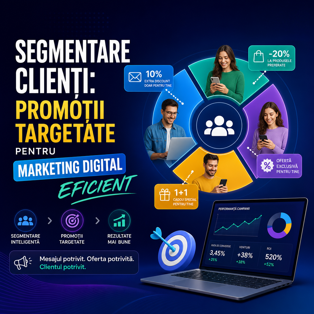 Illustration of Segmentare Clienți: Promoții Targetate pentru Marketing Digital Eficient