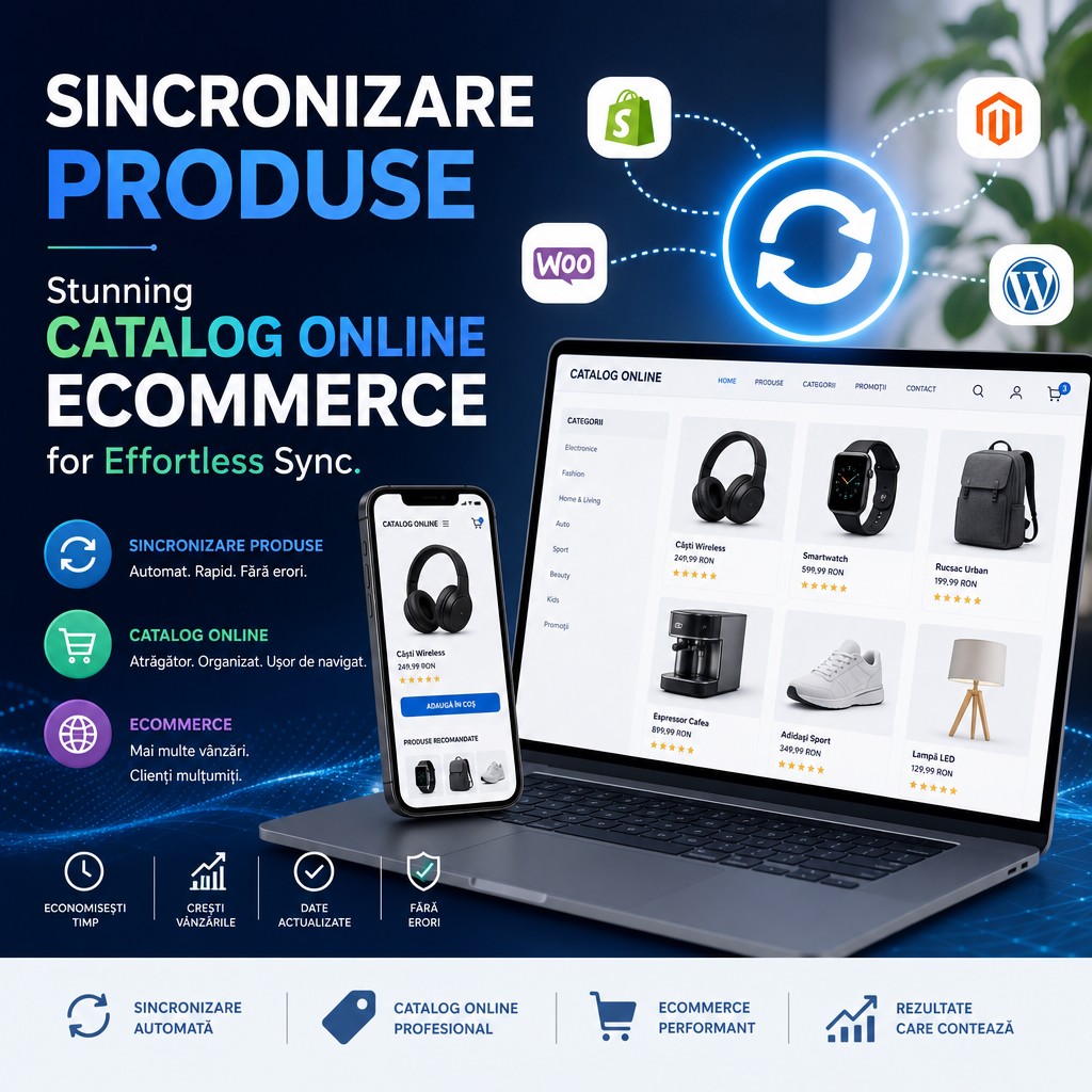 Illustration of Sincronizare Produse: Stunning Catalog Online Ecommerce for Effortless Sync