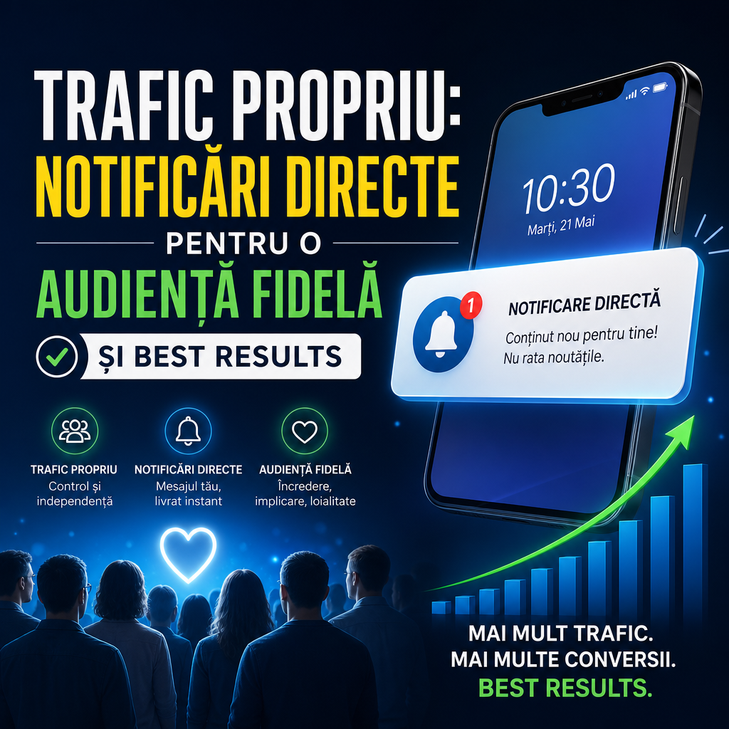 Illustration of Trafic Propriu: Notificări Directe pentru o Audiență Fidelă și Best Results
